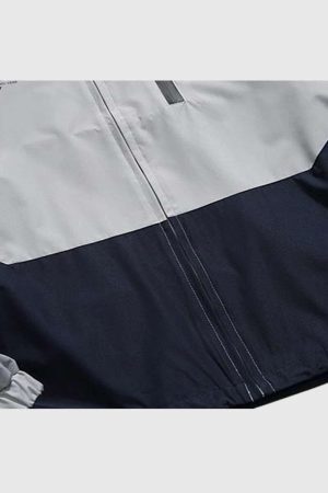 Style Core Aesthetics, New Style Trends Two-Tone Stand Collar Jacket