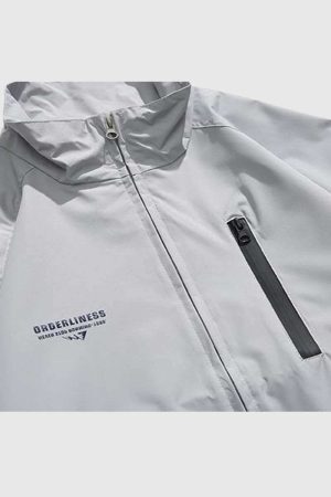 Style Core Aesthetics, New Style Trends Two-Tone Stand Collar Jacket