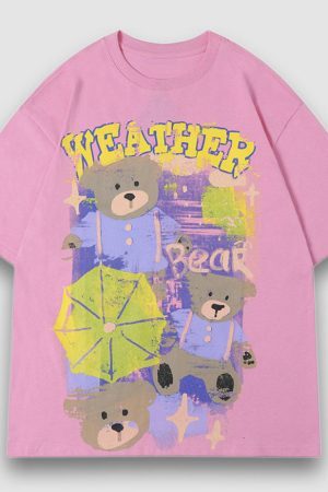 Style Core Aesthetics, New Style Trends Umbrella & Bear Printed Tee