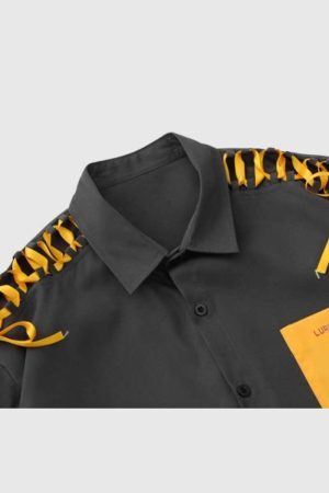 Style Core Aesthetics, New Style Trends Unique Shoulder Tie Shirt