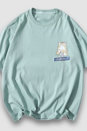 Style Core Aesthetics, New Style Trends Urban Fast-Food Cartoon Printed Tee