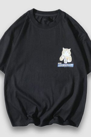 Style Core Aesthetics, New Style Trends Urban Fast-Food Cartoon Printed Tee