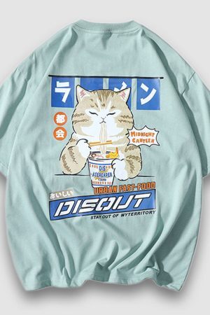 Style Core Aesthetics, New Style Trends Urban Fast-Food Cartoon Printed Tee