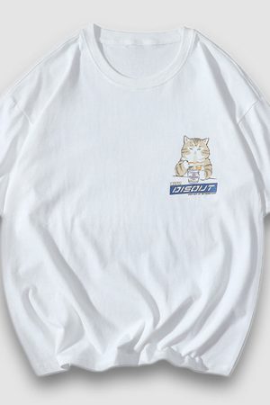 Style Core Aesthetics, New Style Trends Urban Fast-Food Cartoon Printed Tee