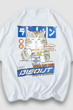 Style Core Aesthetics, New Style Trends Urban Fast-Food Cartoon Printed Tee