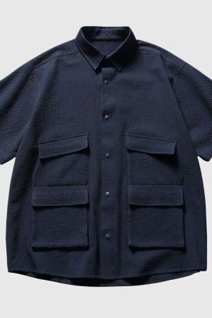 Style Core Aesthetics, New Style Trends Utility Texture Pocket Shirt