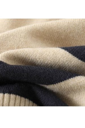 Style Core Aesthetics, New Style Trends V Neck Collared Striped Sweater