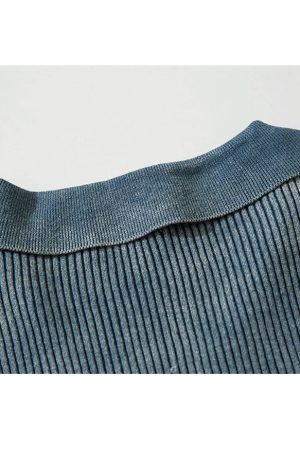 Style Core Aesthetics, New Style Trends V Neck Distressed Star Button Cropped Cardigan Sweater