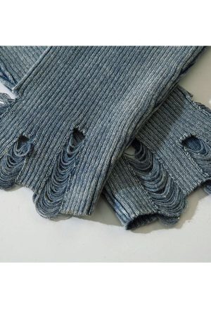 Style Core Aesthetics, New Style Trends V Neck Distressed Star Button Cropped Cardigan Sweater