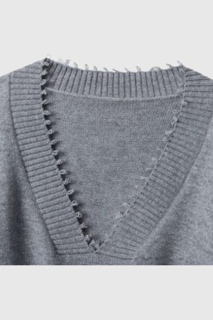 Style Core Aesthetics, New Style Trends V-Neck Loose Knit Sweater