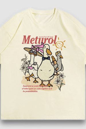 Style Core Aesthetics, New Style Trends Vacation Goose Pattern Print Tee