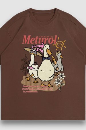 Style Core Aesthetics, New Style Trends Vacation Goose Pattern Print Tee