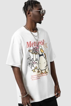 Style Core Aesthetics, New Style Trends Vacation Goose Pattern Print Tee