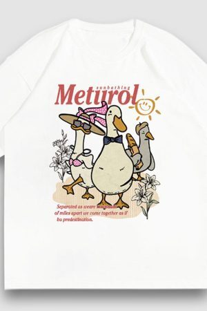 Style Core Aesthetics, New Style Trends Vacation Goose Pattern Print Tee