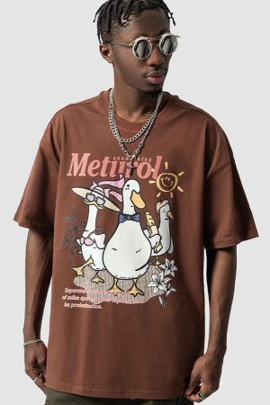 Style Core Aesthetics, New Style Trends Vacation Goose Pattern Print Tee