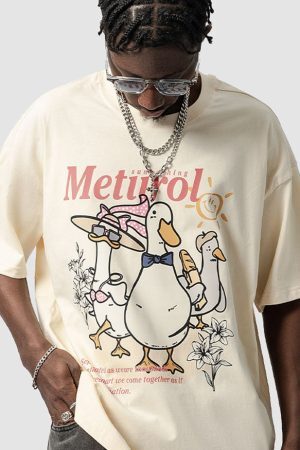 Style Core Aesthetics, New Style Trends Vacation Goose Pattern Print Tee