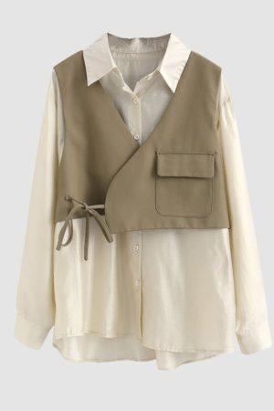 Style Core Aesthetics, New Style Trends Vest Two-Pieces Shirts