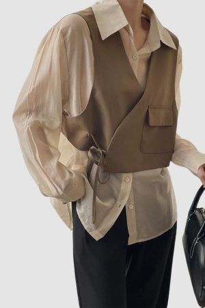 Style Core Aesthetics, New Style Trends Vest Two-Pieces Shirts