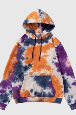 Style Core Aesthetics, New Style Trends Vibrant Tie-Dye Pullover Hoodie