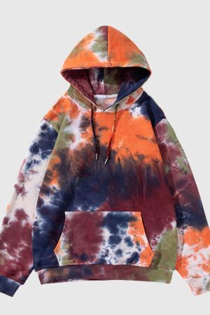 Style Core Aesthetics, New Style Trends Vibrant Tie-Dye Pullover Hoodie