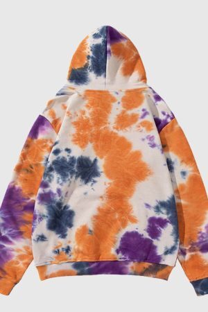 Style Core Aesthetics, New Style Trends Vibrant Tie-Dye Pullover Hoodie