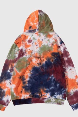 Style Core Aesthetics, New Style Trends Vibrant Tie-Dye Pullover Hoodie