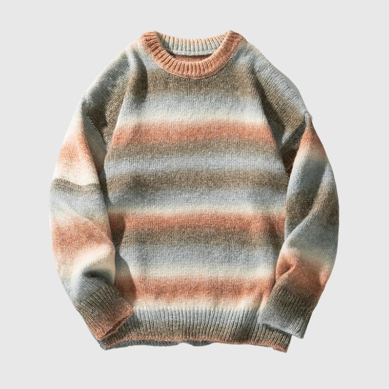 Style Core Aesthetics, New Style Trends Vibrant Transition Stripe Knit Pullover