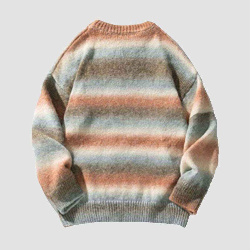 Style Core Aesthetics, New Style Trends Vibrant Transition Stripe Knit Pullover Style Core Aesthetics, New Style Trends Vibrant Transition Stripe Knit Pullover