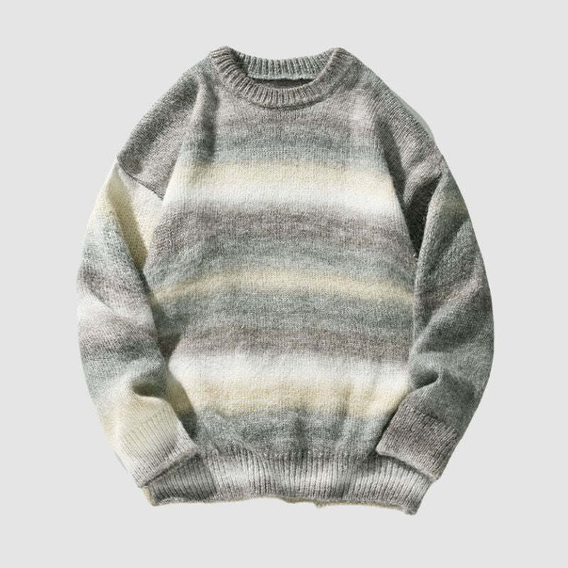 Style Core Aesthetics, New Style Trends Vibrant Transition Stripe Knit Pullover Style Core Aesthetics, New Style Trends Vibrant Transition Stripe Knit Pullover