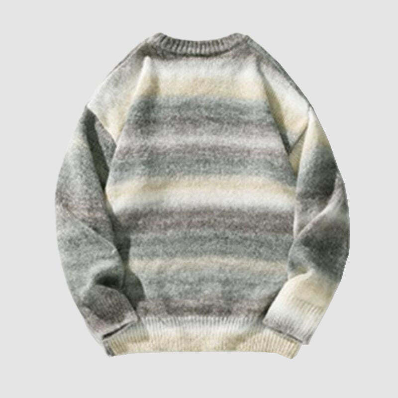 Style Core Aesthetics, New Style Trends Vibrant Transition Stripe Knit Pullover Style Core Aesthetics, New Style Trends Vibrant Transition Stripe Knit Pullover