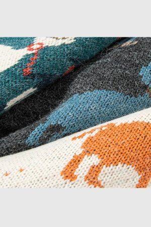 Style Core Aesthetics, New Style Trends Vintage Animal & Forest Knit Sweater