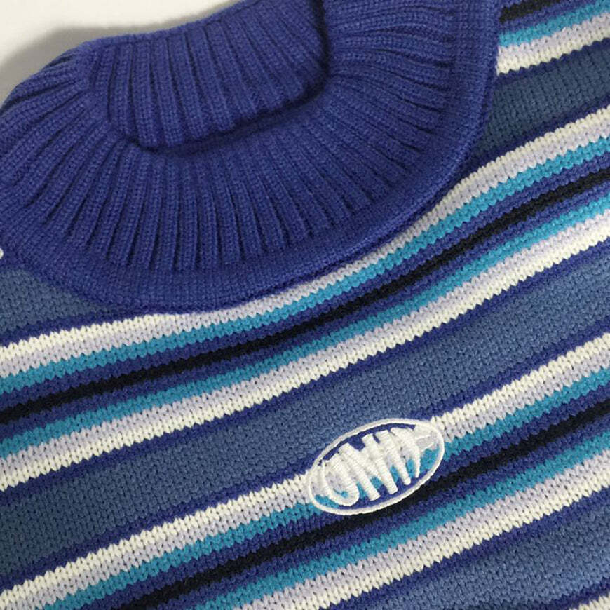 Style Core Aesthetics, New Style Trends Vintage Blue Stripe Sweater Style Core Aesthetics, New Style Trends Vintage Blue Stripe Sweater