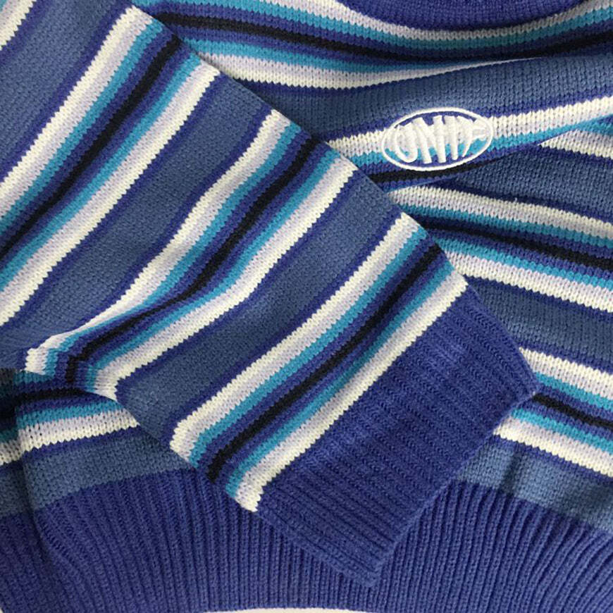 Style Core Aesthetics, New Style Trends Vintage Blue Stripe Sweater Style Core Aesthetics, New Style Trends Vintage Blue Stripe Sweater