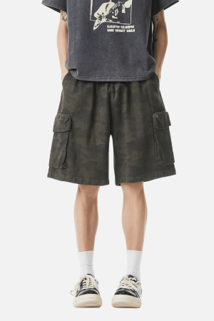 Style Core Aesthetics, New Style Trends Vintage Camo Cargo Shorts