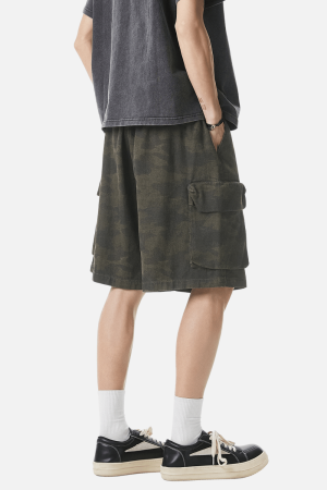 Style Core Aesthetics, New Style Trends Vintage Camo Cargo Shorts