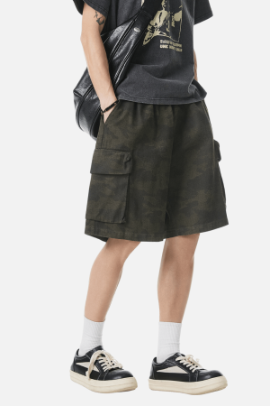 Style Core Aesthetics, New Style Trends Vintage Camo Cargo Shorts