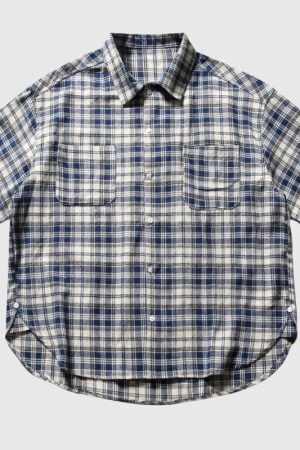Style Core Aesthetics, New Style Trends Vintage Cargo Plaid Shirts
