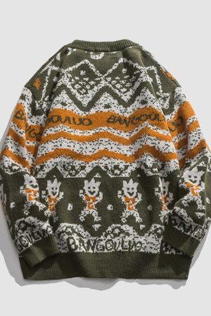 Style Core Aesthetics, New Style Trends Vintage Cartoon Doll Sweater