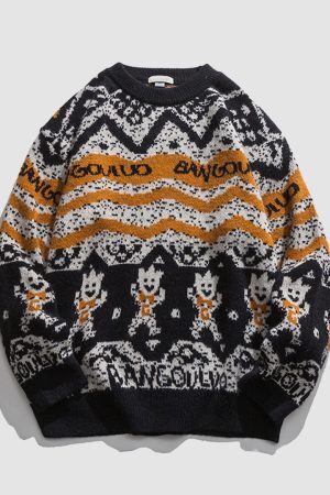 Style Core Aesthetics, New Style Trends Vintage Cartoon Doll Sweater