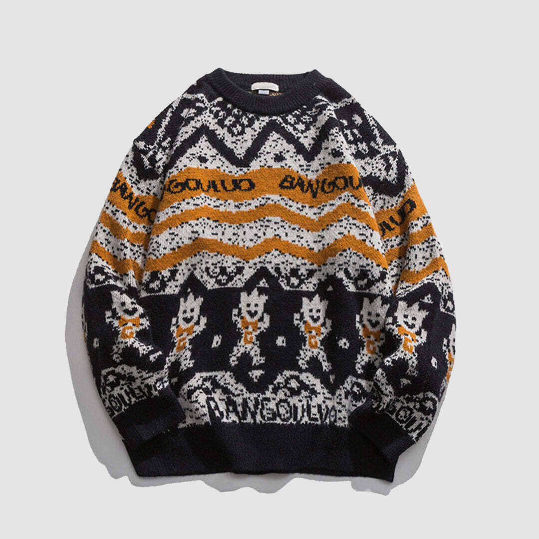 Style Core Aesthetics, New Style Trends Vintage Cartoon Doll Sweater