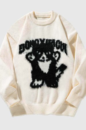Style Core Aesthetics, New Style Trends Vintage Cartoon Knit Sweater