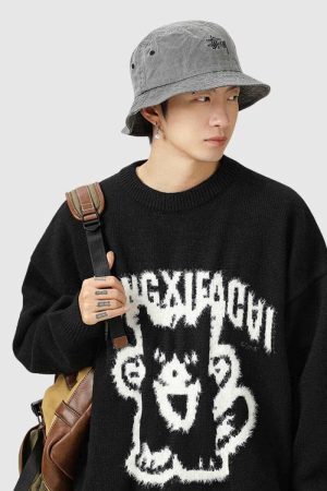 Style Core Aesthetics, New Style Trends Vintage Cartoon Knit Sweater