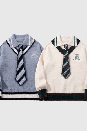 Style Core Aesthetics, New Style Trends Vintage College Sweater