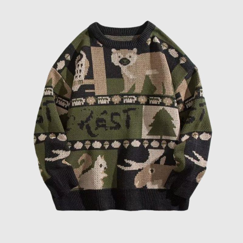 Style Core Aesthetics, New Style Trends Vintage Color-Block Cozy Knit Sweater