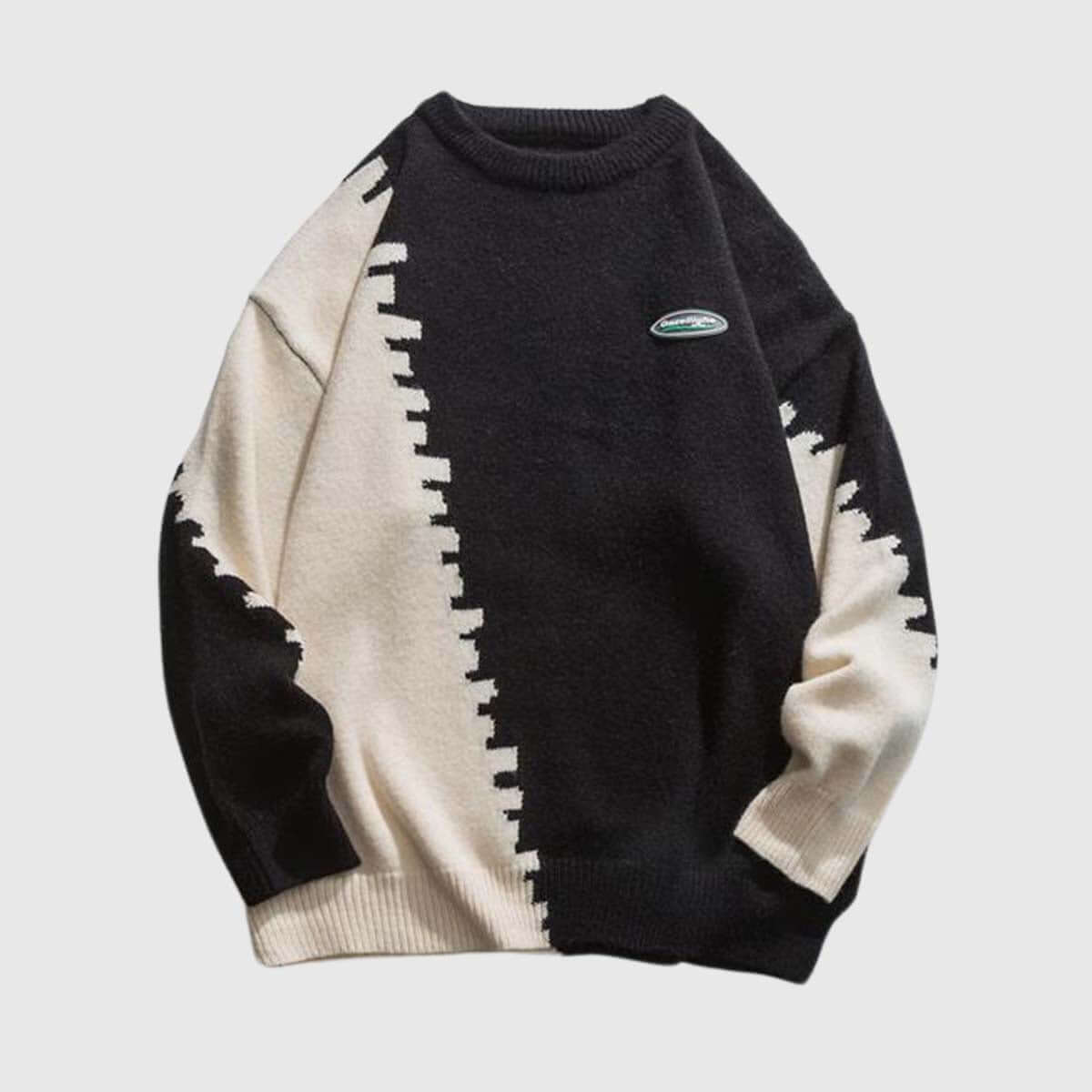 Style Core Aesthetics, New Style Trends Vintage Color Block Sweater