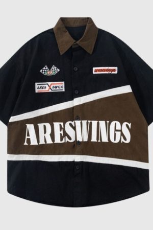 Style Core Aesthetics, New Style Trends Vintage Contrast Shirts