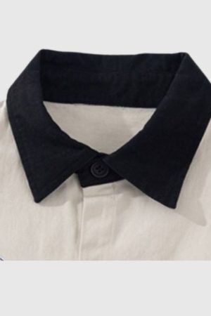 Style Core Aesthetics, New Style Trends Vintage Contrast Shirts