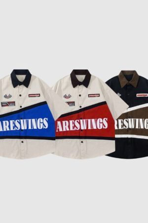 Style Core Aesthetics, New Style Trends Vintage Contrast Shirts