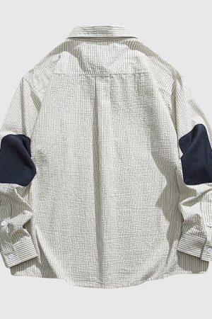 Style Core Aesthetics, New Style Trends Vintage Contrast Stripe Shirts