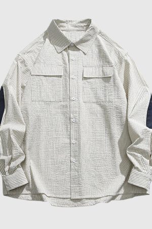 Style Core Aesthetics, New Style Trends Vintage Contrast Stripe Shirts